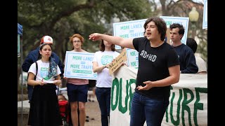 Judah Rice speaking at the UT Austin I-35 Youth Day of Action
