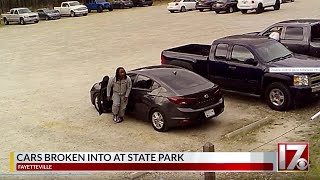 Duo broke into several cars at state park near Fayetteville, deputies say