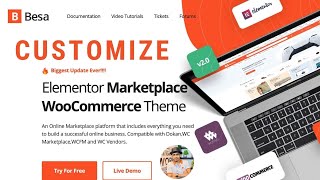 How to Customize Besa Elementor Marketplace WooCommerce Theme
