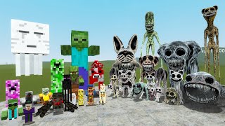 ALL MINECRAFT MOBS VS ALL ZOONOMALY MONSTERS In Garry&#39;s Mod!