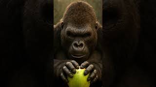 Gorilla Cracks Open Coconut 🥥 | Kong Eats World #shorts