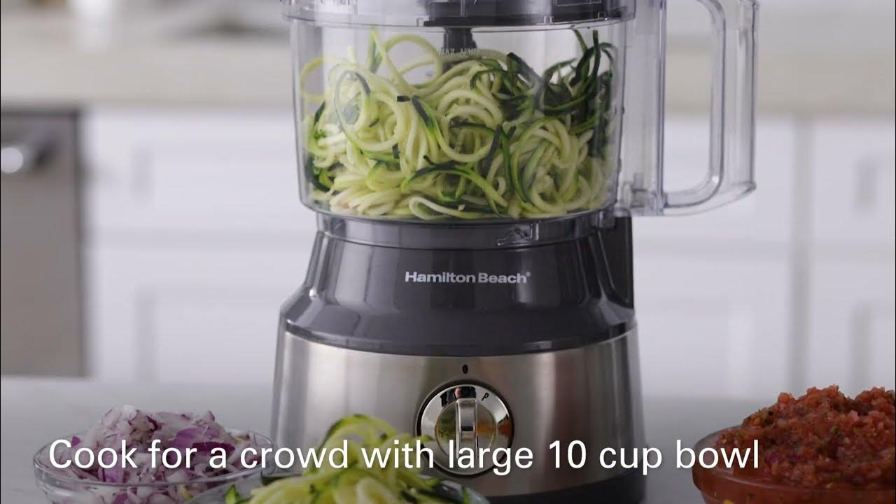 Hamilton Beach 10 Cup Spiralizing Food Processor, Silver - 70735