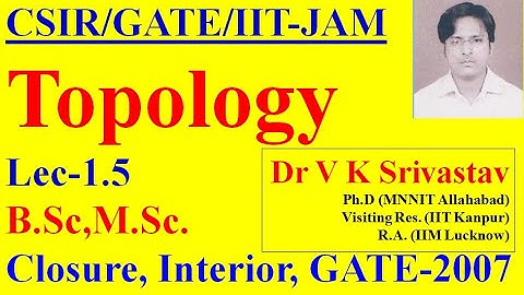 Lec 1.5: Topology: CSIR-NET, GATE, IIT-JAM, M.Sc., B.Sc. Closure, Interior, Mathematics