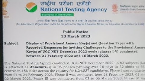 NTA UGC NET 2023 Response Sheet or Answer key aa gyi I Meenakshi Singh