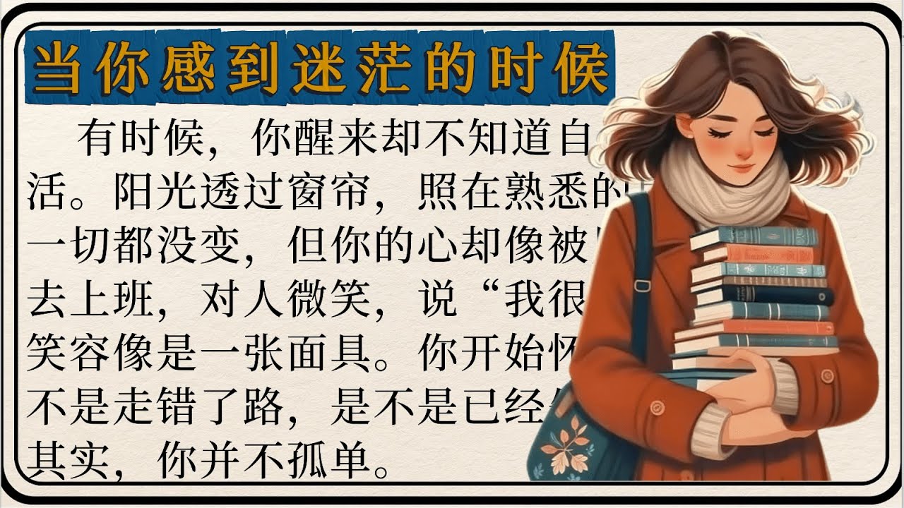 Когда вы чувствуете себя потерянным🌙 | Учите китайский язык по простым историям (HSK 2–3)