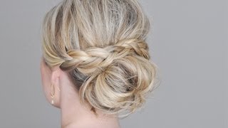 Messy Bun with a Braided Wrap