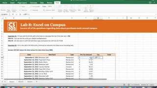 CS 105 Lab 8: Excel on Campus