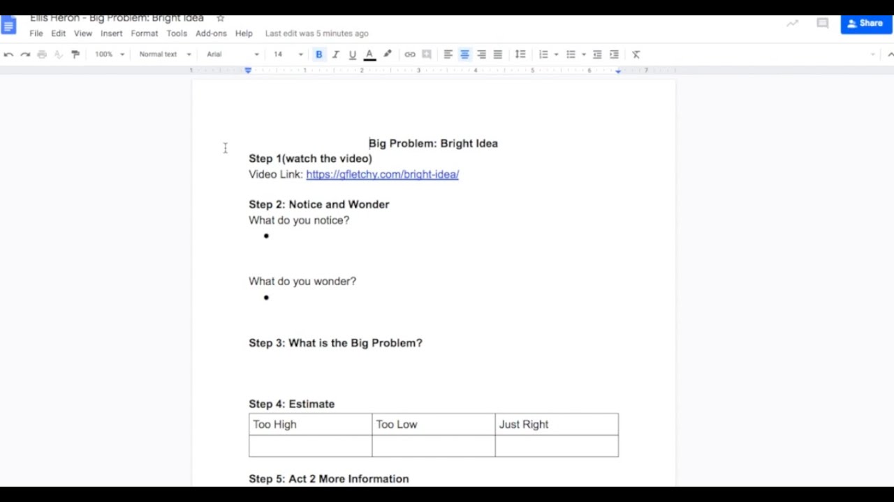 How to complete a 3 Act Math problem with Google Classroom - YouTube