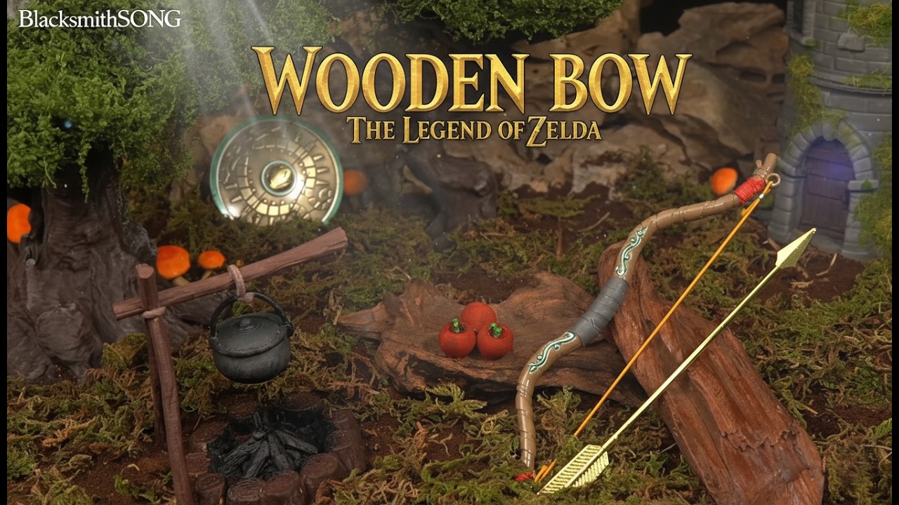 Wooden Bow Replica – 18cm Die-Cast Metal Bow | The Wanderer's Draw — video still from the handmade miniature scene