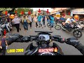 Taking loud z900 in market  crazy reactions  kids reaction on superbike 