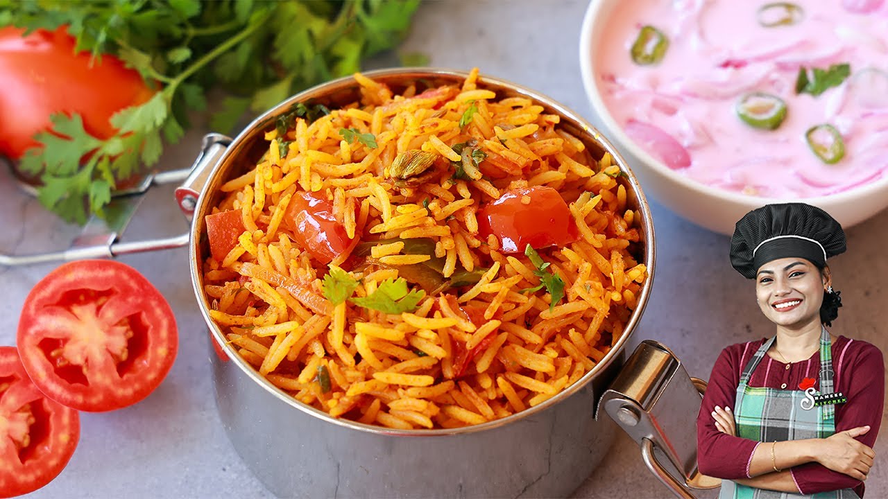 ബിരിയാണി മാറി നിൽക്കും, ഈ ടൊമാറ്റോ റൈസ്ന് മുമ്പിൽ💯👌/ Quick & Simple/ Tomato Rice Recipe/ Easy Lunch