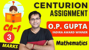 MATHS IMPORTANT QUESTIONS for CBSE 2021 Class 12 - Centurion Assignment - 3 Marks | By O.P. GUPTA