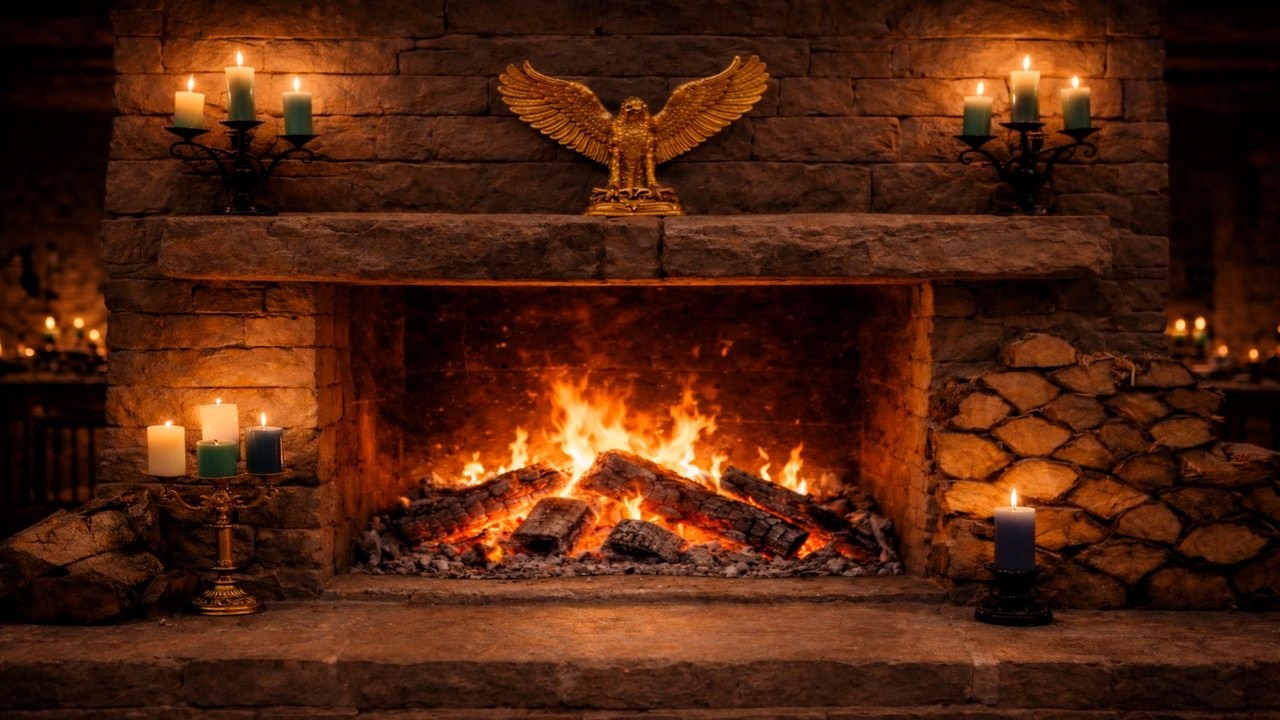 Crackling Fireplace 🔥 | Cozy Cabin Ambience for Sleep & Stress Relief