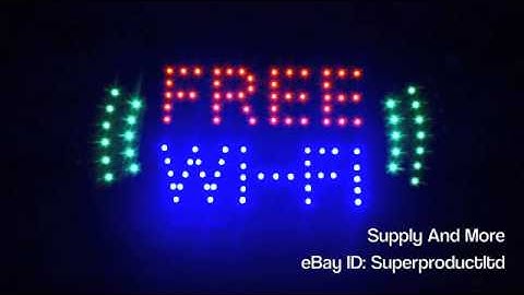 Free Wi-Fi LED Open store shop Sign Internet Cafe Wi Fi