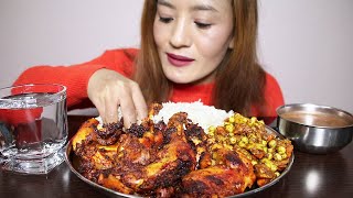 CHICKEN FRY + MIXED ACHAR + RICE AND DAAL(LENTIL) *BIG BITES* #ASMR/EATINGSHOW #NEPALIFOOD #HUGEMEAL