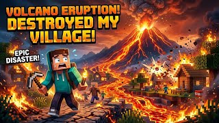 🌋 Volcano Destroyed My Entire Minecraft World! 😭#minecraft