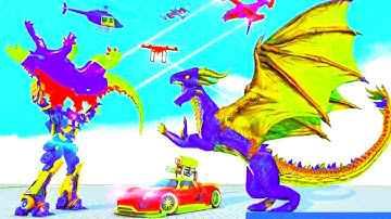 Robot Car Game Flying Robot Transforming Entertainment funny _ 8