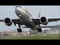 Ostend Airport cargo aircraft slow motion (Qatar Airways, Egyptair, Volga Dnepr)