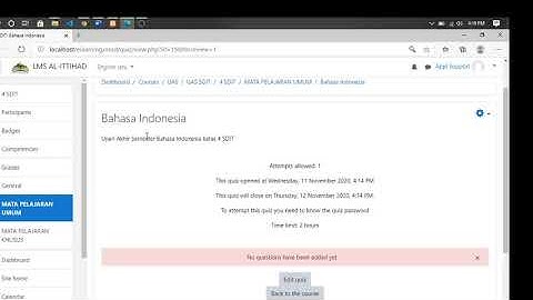Cara Membuat Ujian (Kuis) dan Import Soal Ujian di Moodle