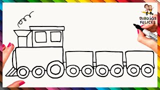 Cómo Dibujar Un Tren Paso A Paso Dibujo De Tren
