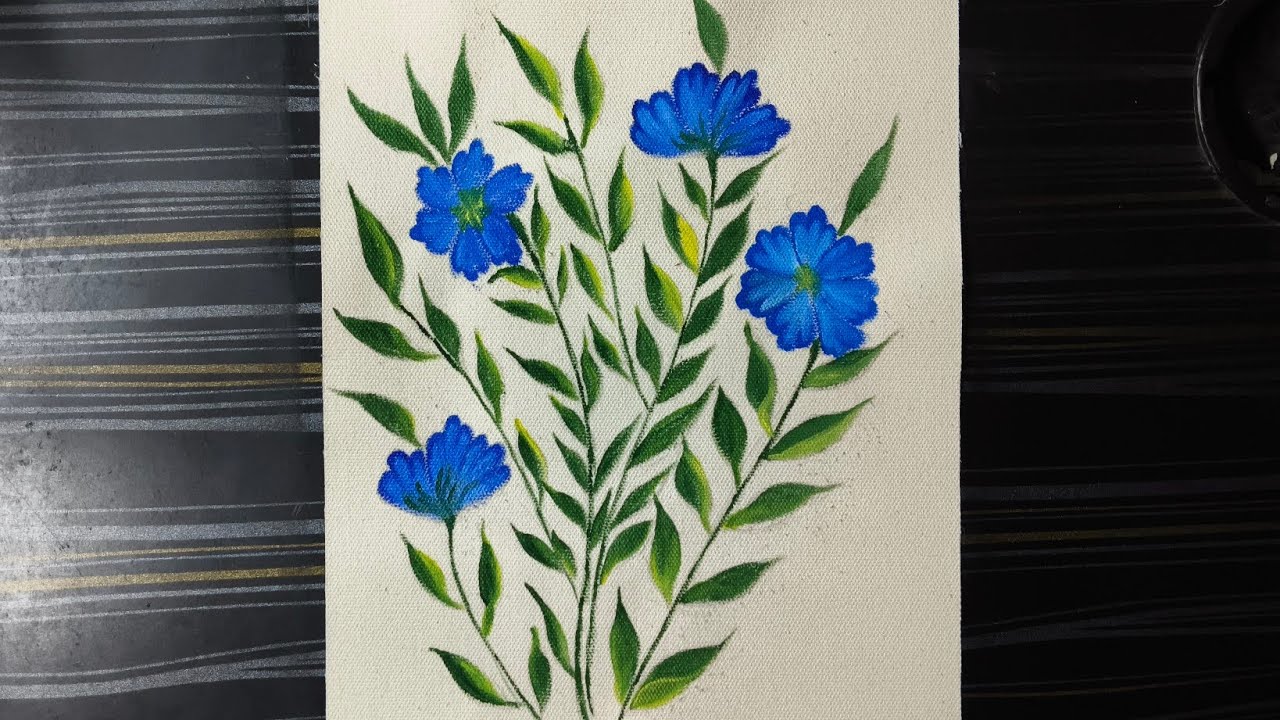 Flower colour painting Aart 💐 Blue Flower Aart