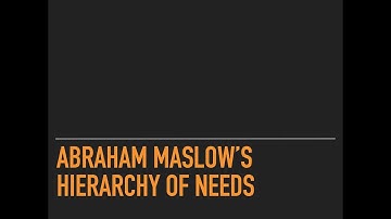 What are the Hierarchy of Needs