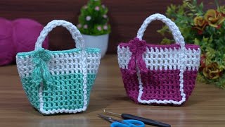 Crochet Small 👛 Bag Design Tutorial #Easy and simple #Tunisian Knitting #easy