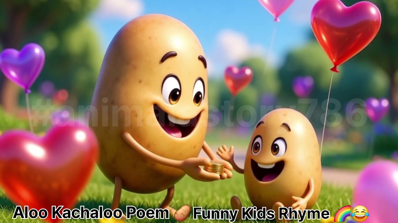 Aloo Kachaloo Kids Poem 🥔 | Funny Vegetable Rhyme | 3D Colorful Kids Rhyme |