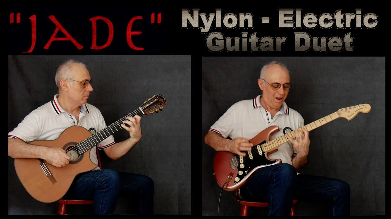 Fingerpicking and picking technique. Nylon guitar Electric guitar