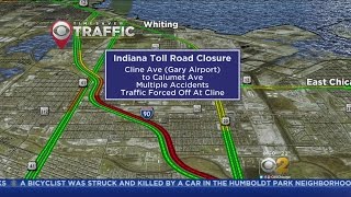Indiana Toll Road Closed For Icy Road Conditions In Gary
