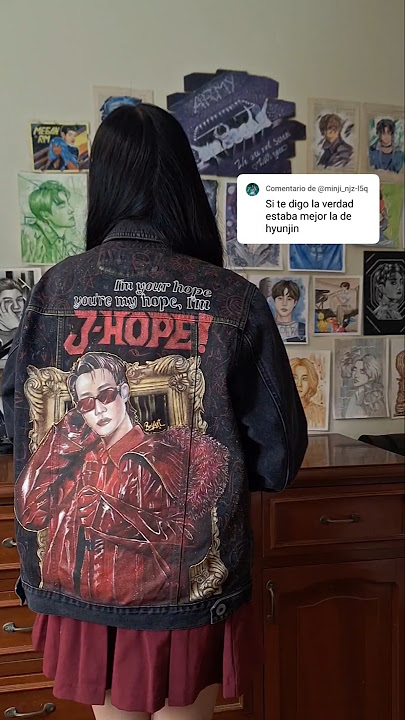 YOU KILLIN*IT GURL 🙇🏻‍♀️❤️☝🏻| Painting on my #denimjacket  to J-HOPE #btsfanart #painting #art #bts