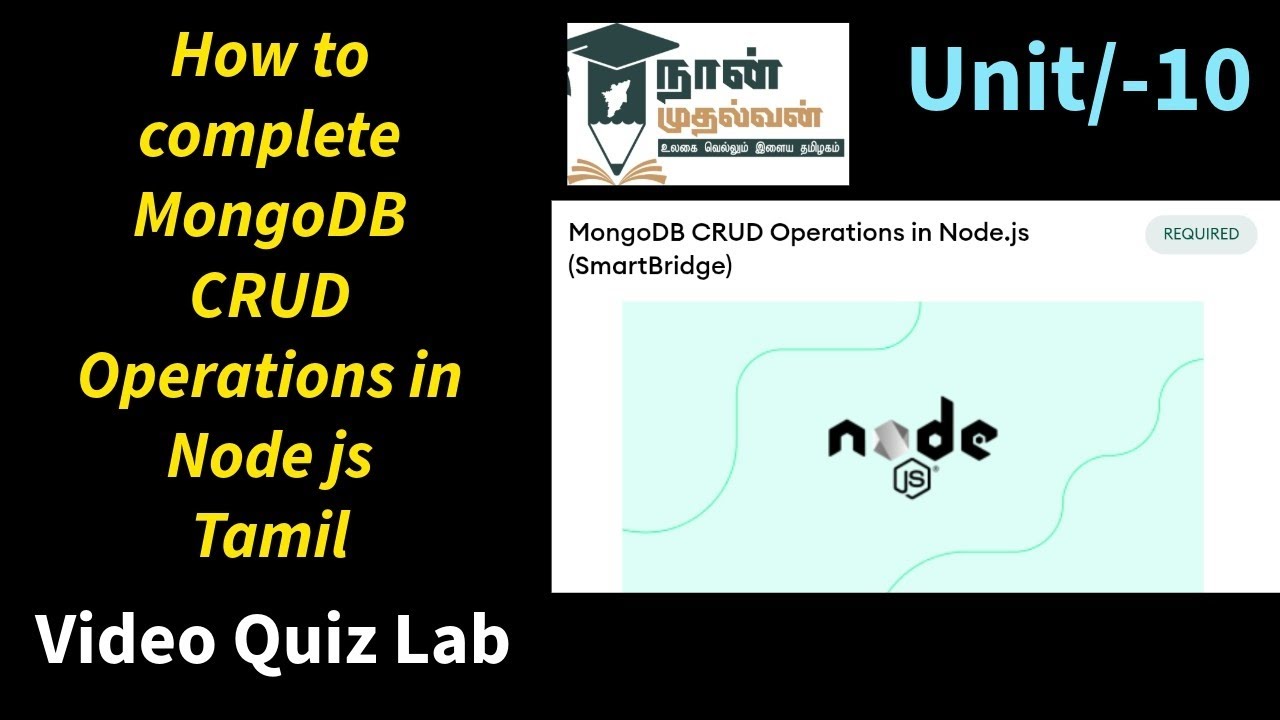 MongoDB CRUD Operations in Nodejs Tamil Unit -10| Mongodb learning path ...