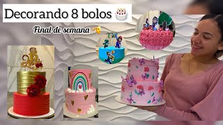 Decorando 8 bolos 😬 + fui fazer uma entrega em outra cidade 🏙️