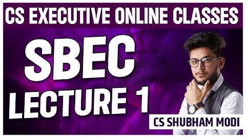 🔴 SBEC Video Lecture I CS Executive Online Classes I Dormant Company Lecture 1 I CS Shubham  Modi