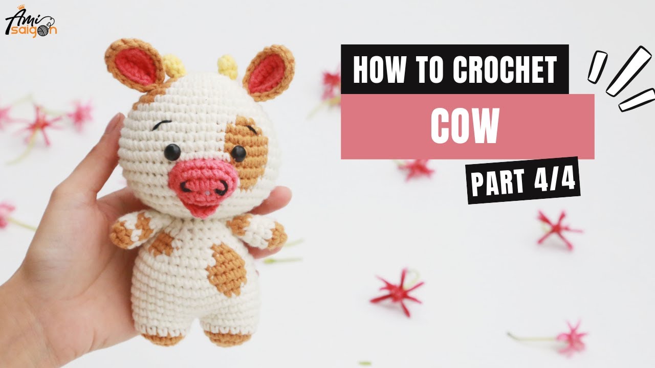 #364 | Amigurumi Cow Free Pattern (4/4) | How To Crochet Amigurumi Animal | @AmiSaigon