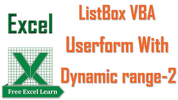 Listbox Vba in Excel Userform with Dynamic Range - 2 by freeexcellearn