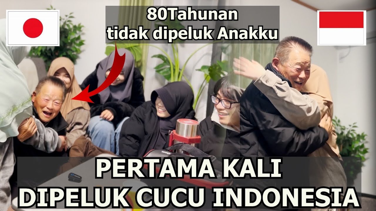 REAKSI KAKEK JEPANG DIPELUK CUCU INDONESIA