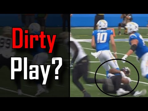 WATCH: Player twists Justin Herbert's injured ankle | New Orleans Saints Vs Los Angeles Chargers