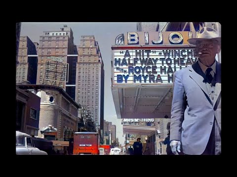 USA 1952 | AI restored footage | Time travel to New York City - Bijou Theatre