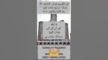 Surah Al-Baqarah Verse 10 Word by Word Urdu Translation #quran #qurantranslation #urdu