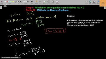 I.3. Méthode de Newton-Raphson (cours)