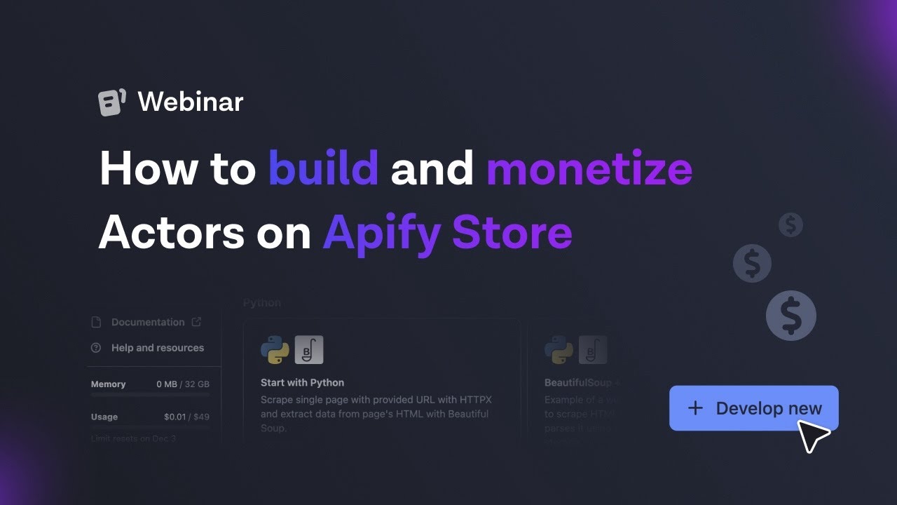 apify ️ python: releasing a python sdk for actors... How to build and monetize Actors on Apify Store - Earn passive income ...