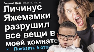 ЛИЧИНУС ЯЖЕМАМКИ РАЗРУШИЛ ВСЕ ВЕЩИ В МОЕЙ КОМНАТЕ. ЯЖЕМАТЬ ИСТОРИИ.