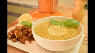 (طريقة عمل شوربة العدس صحية و سهلة بمكونات بسيطة (نباتية /lentils soup healthy