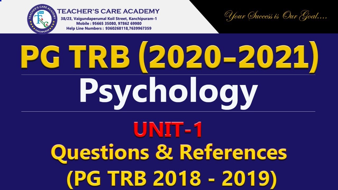 PGTRB - UNIT I - PSYCOLOGY & EDUCATION METHODOLOGY