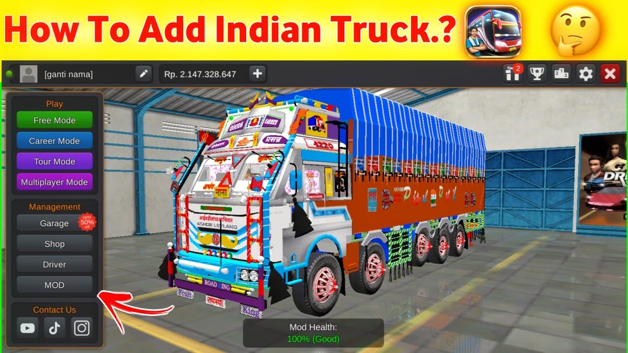 How to add Tata Truck Mod For Bussid 2026 In Bus Simulator Indonesia | Indian TATA Truck Mod 