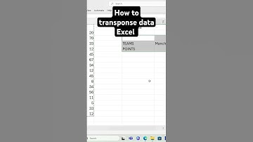 Excel tutorial. Transpose data