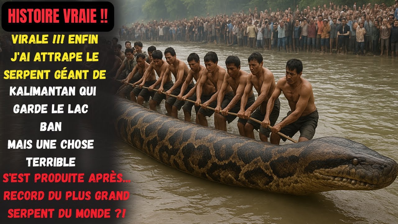 Viral ! Un serpent géant légendaire, gardien du lac Kalimantan, capturé par des habitants ! Record