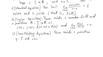 Real Analysis, Lecture 22 (Differentiability and derivatives)