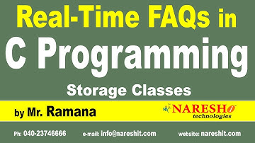 Storage Classes | C Technical Interview Questions and Answers | Mr. Ramana